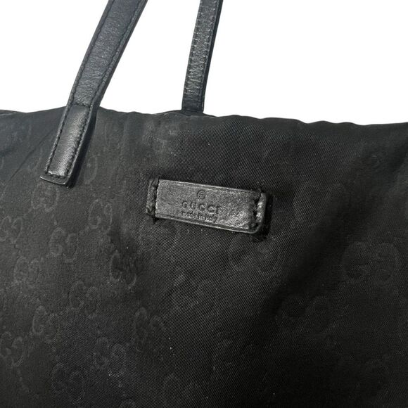 GUCCI Black Authentic GG Monogram Canvas Tote Bag - Picture 6 of 13